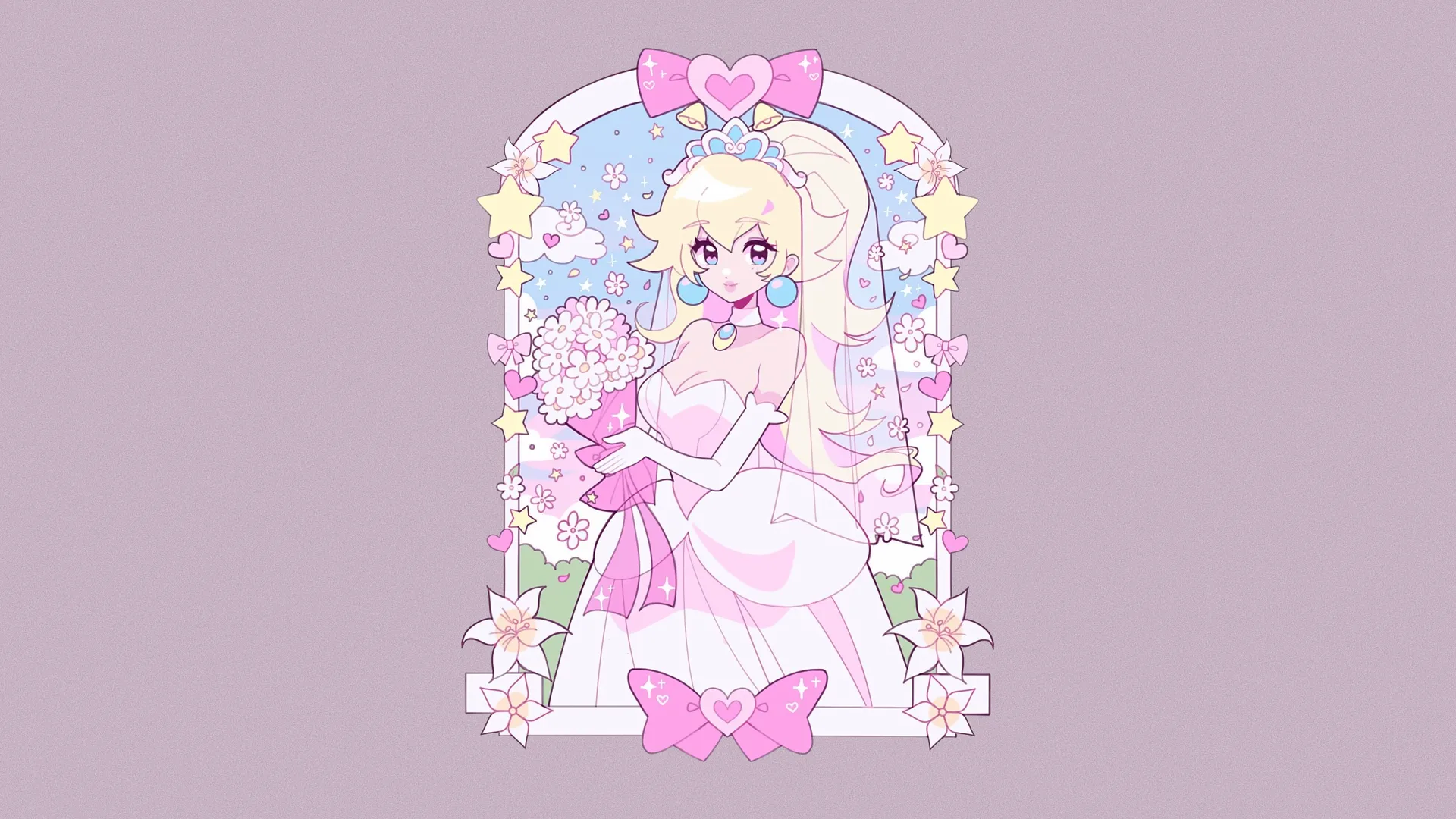 video game girls · simple background · Nintendo · wedding dress