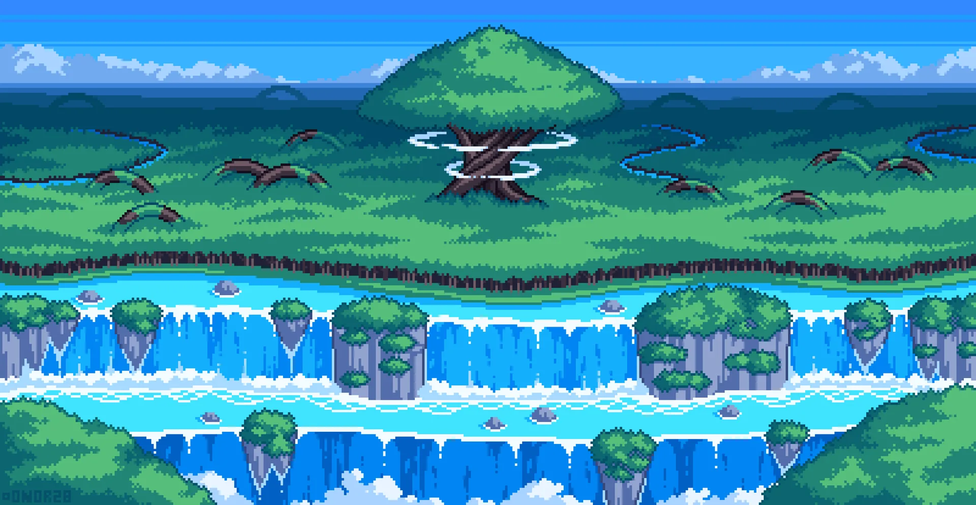 Onor28 · pixels · pixel art · landscape