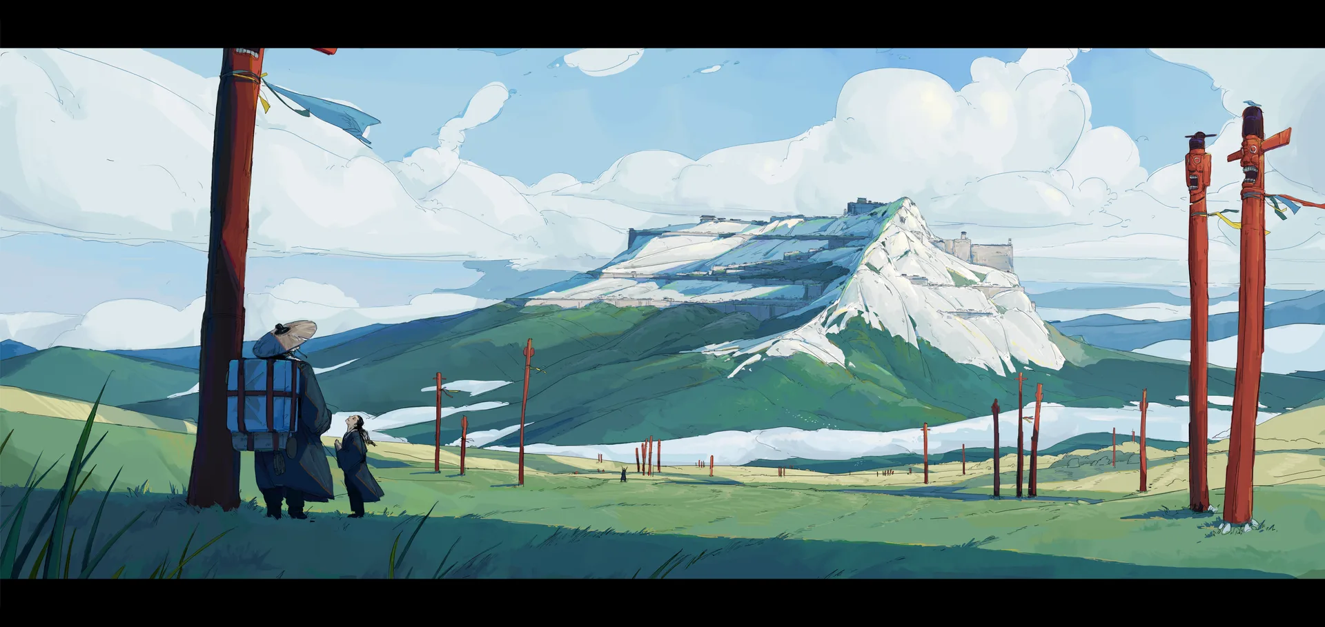 Kim Jaehyun · ArtStation · clouds · mountains