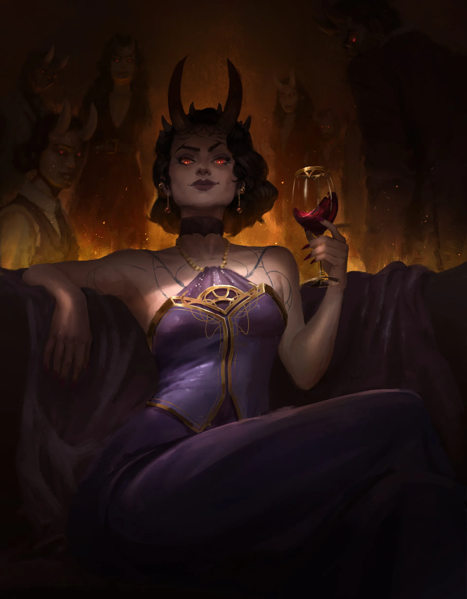 Bastien Chapitaux · horns · wine · glass