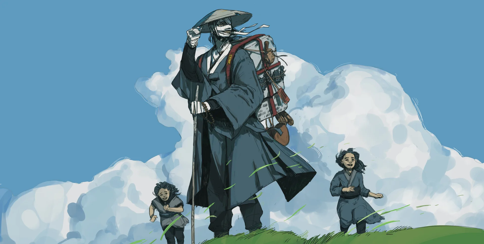 ArtStation · sky · clouds · men