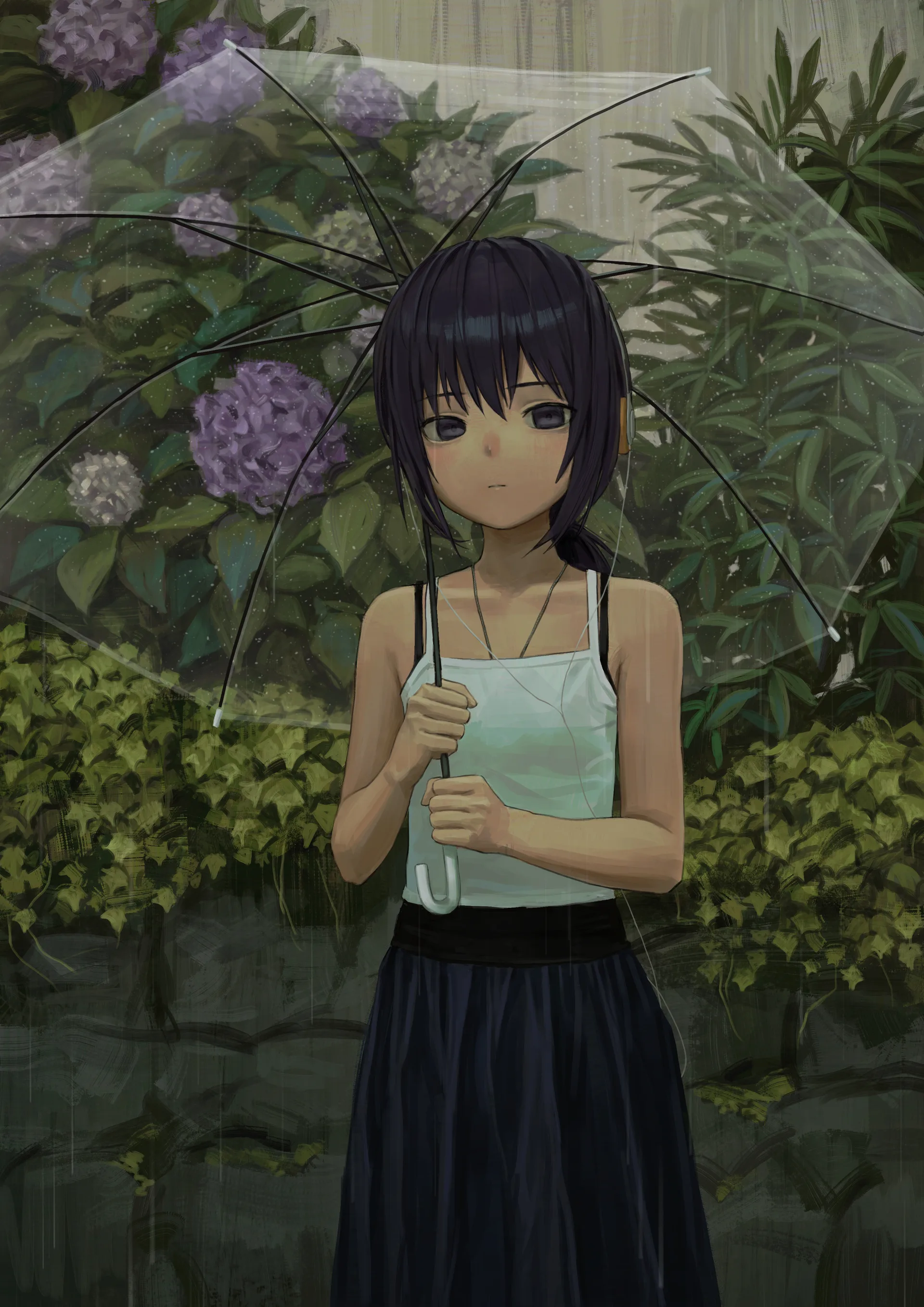 An_Yb · anime girls · plants · flowers