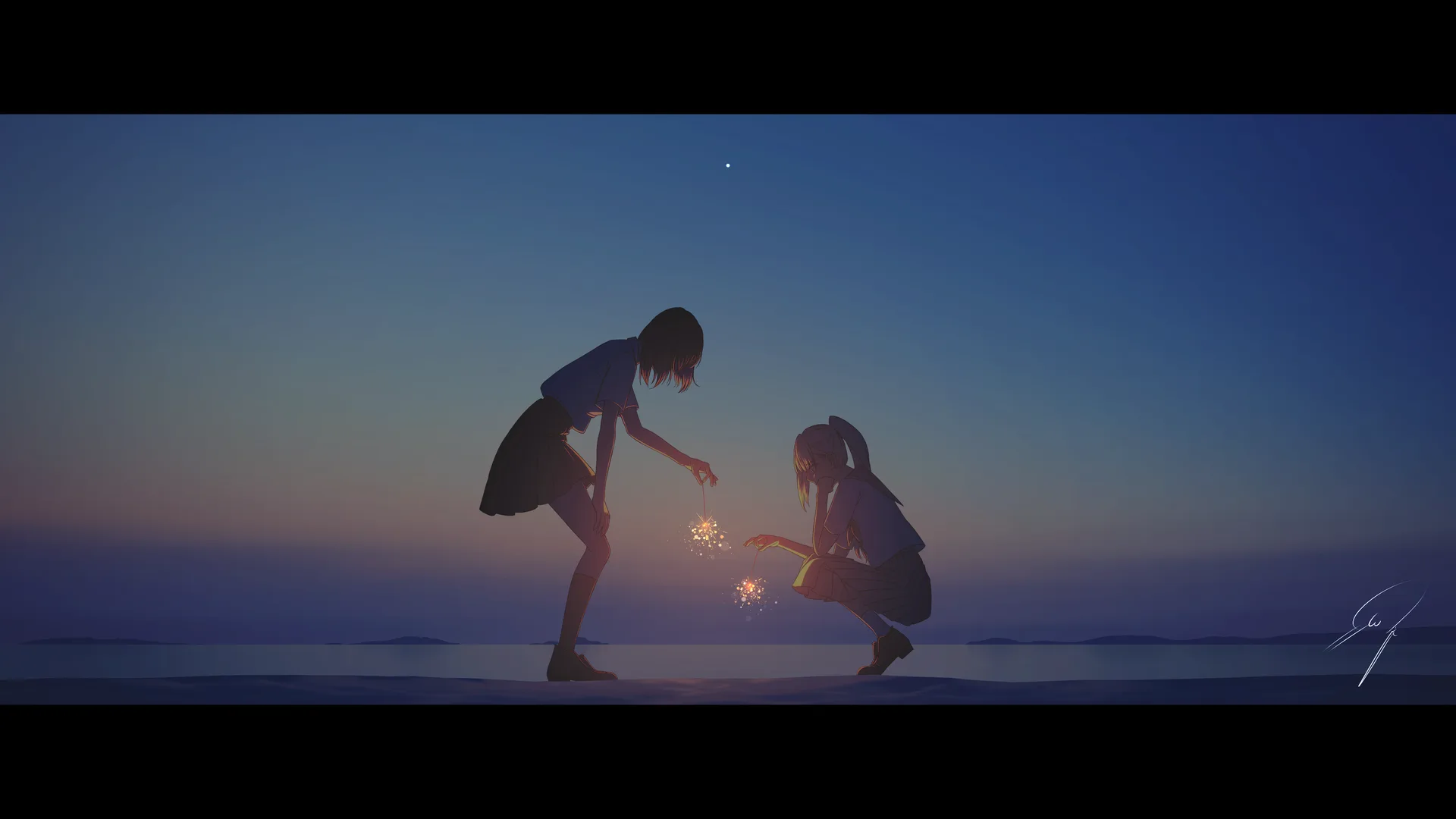 Nengoro · anime girls · sky · clouds