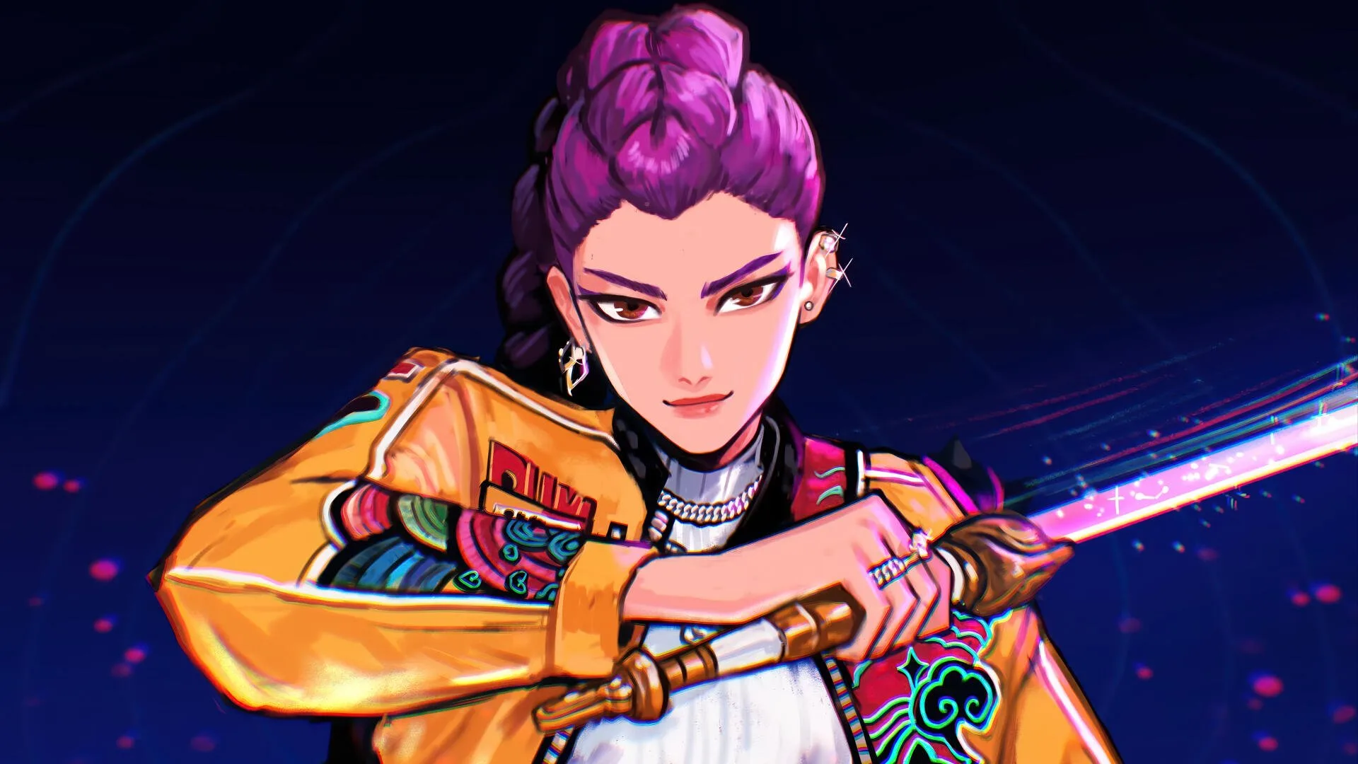 Netflix · KPop Demon Hunters · simple background · animated character