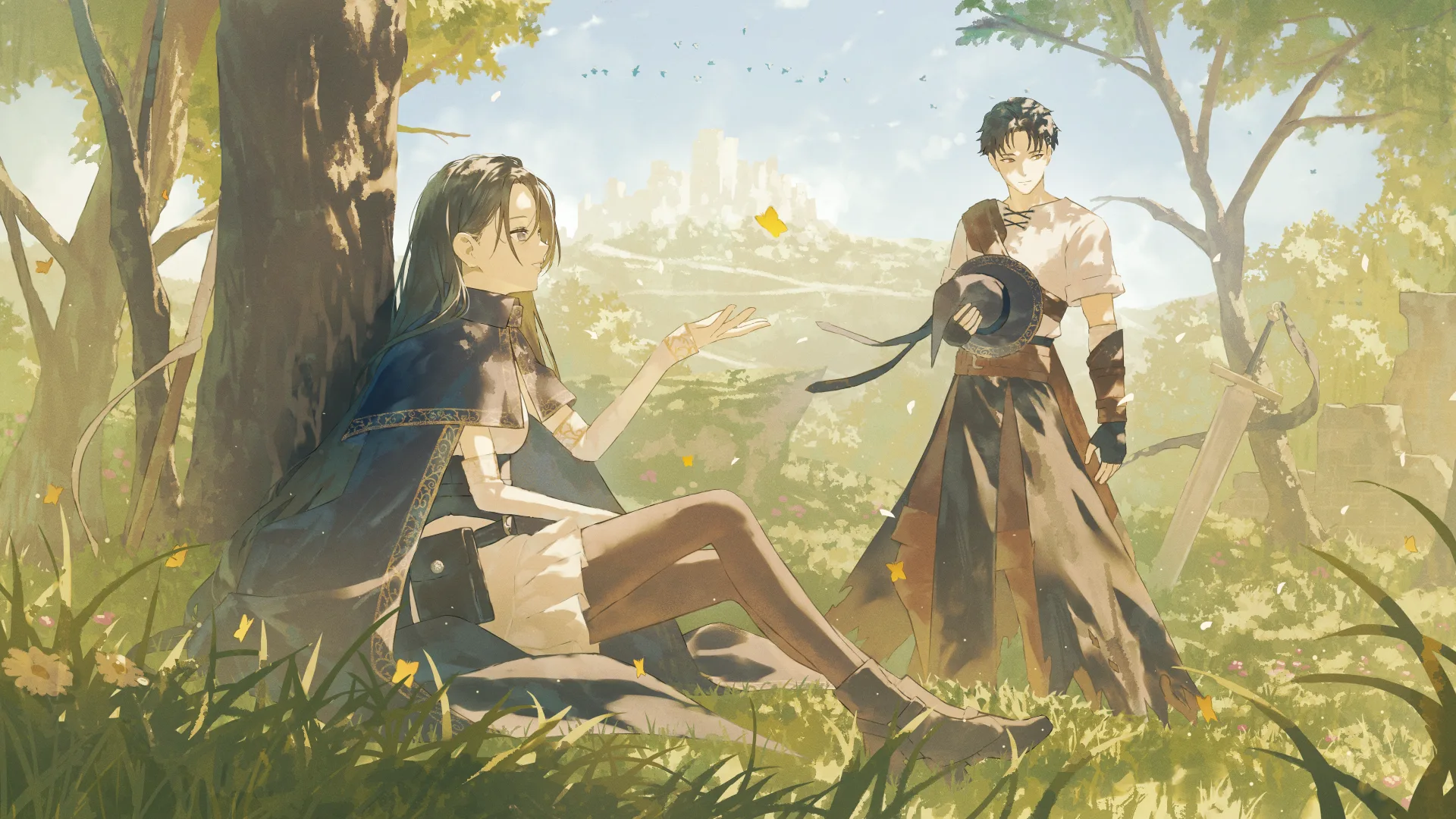 fagikakikaki · anime girls · original characters · plants