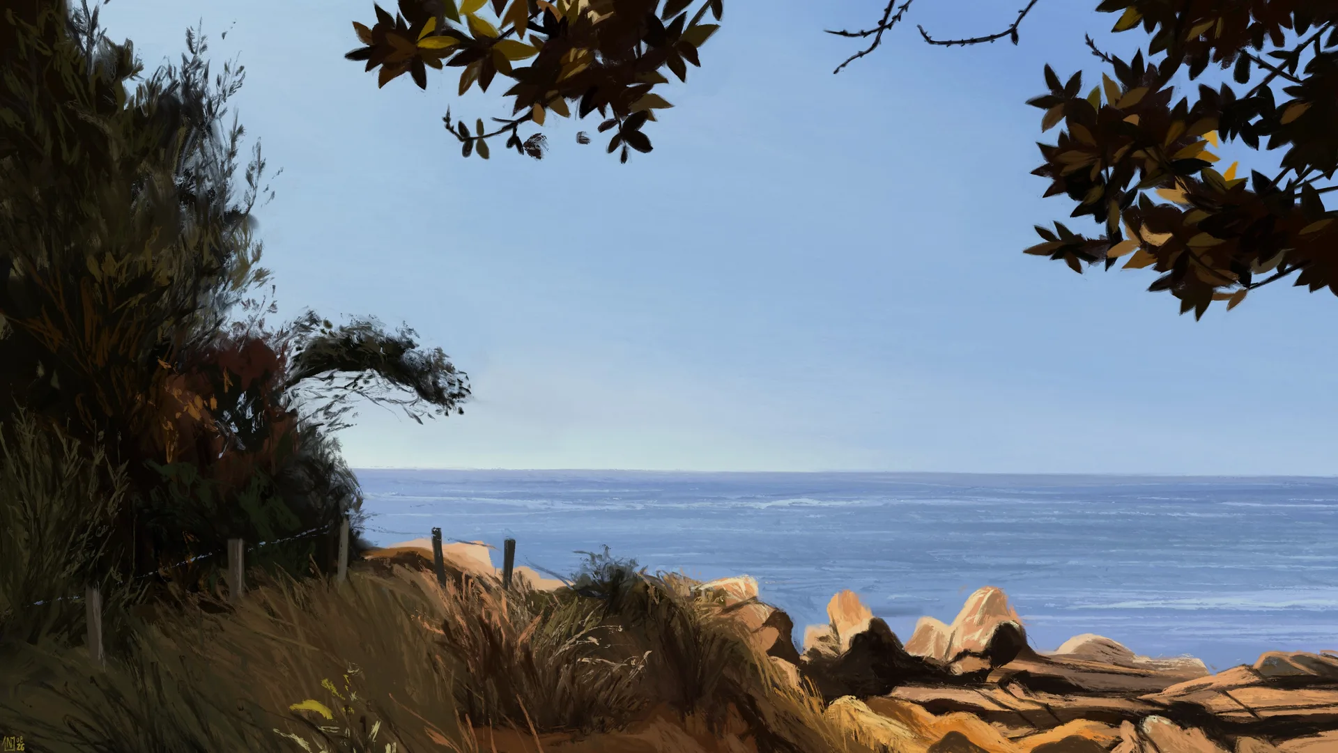 Ninn Salaün · sea · horizon · boulder