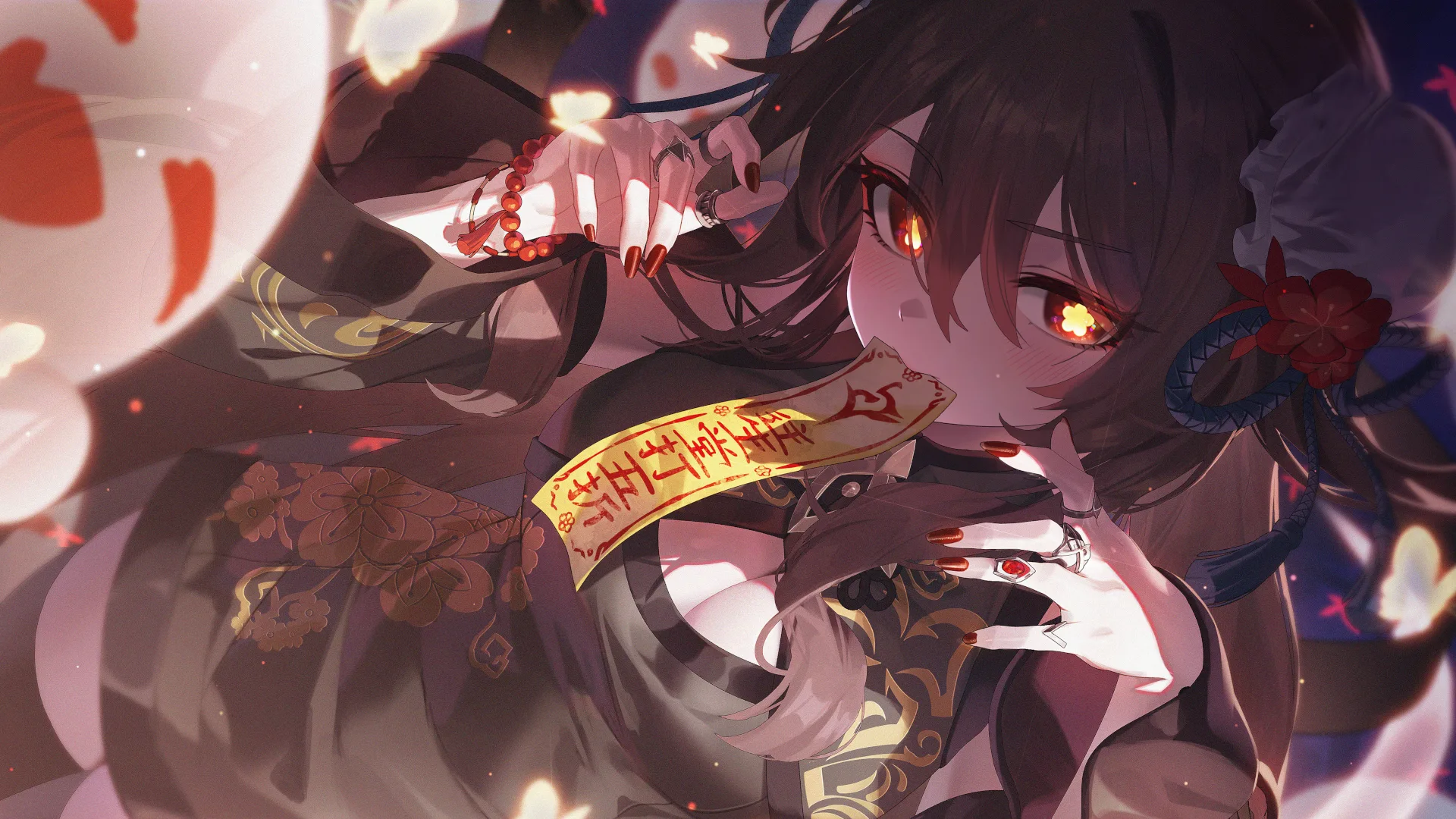 Hu Tao (Genshin Impact) · video games · anime girls · ofuda