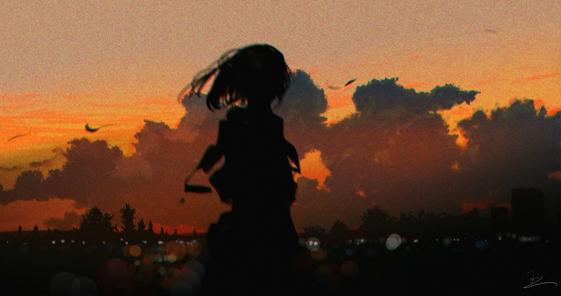 anime · Pixiv · sunset · sunset glow