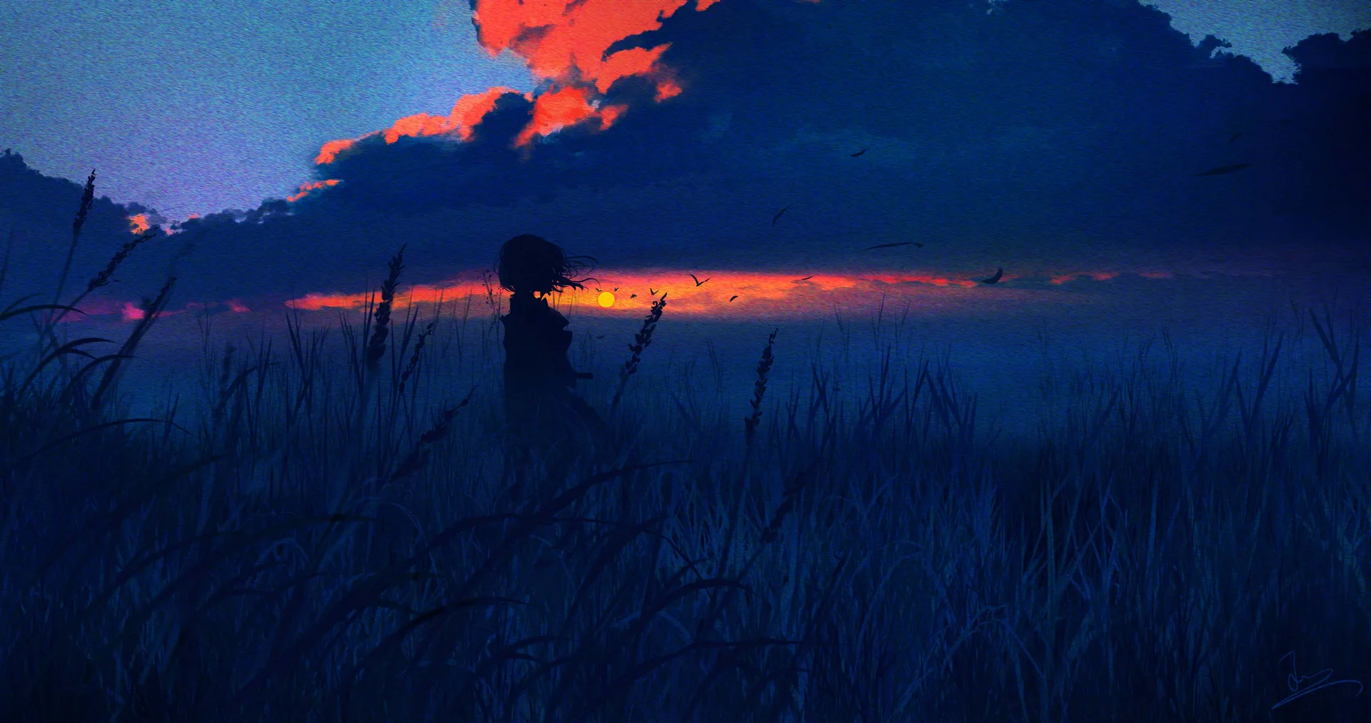 HuashiJW · Pixiv · sky · clouds
