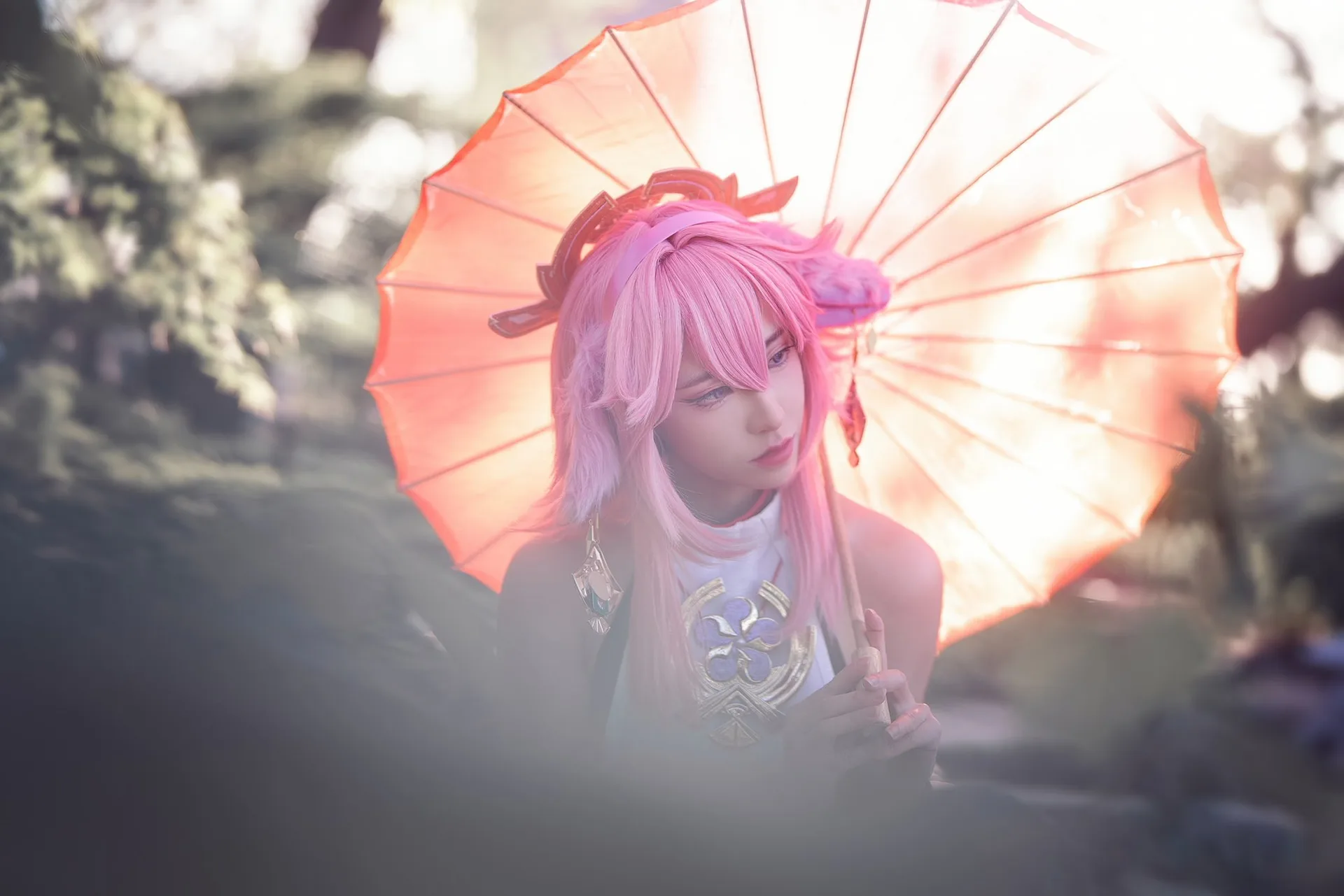 Luximity · Yae Miko (Genshin Impact) · parasol · pink hair