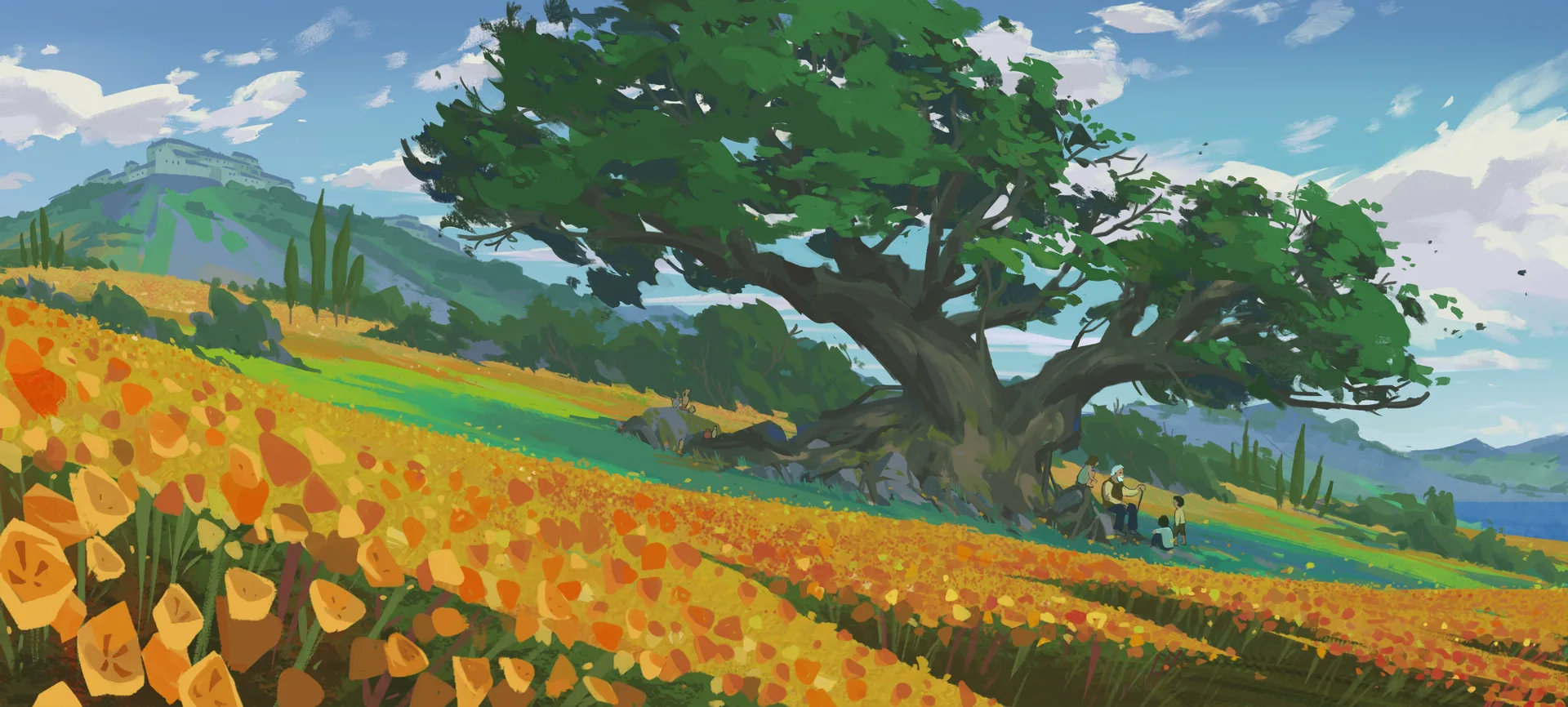 ArtStation · ultrawide · wilderness · flowers
