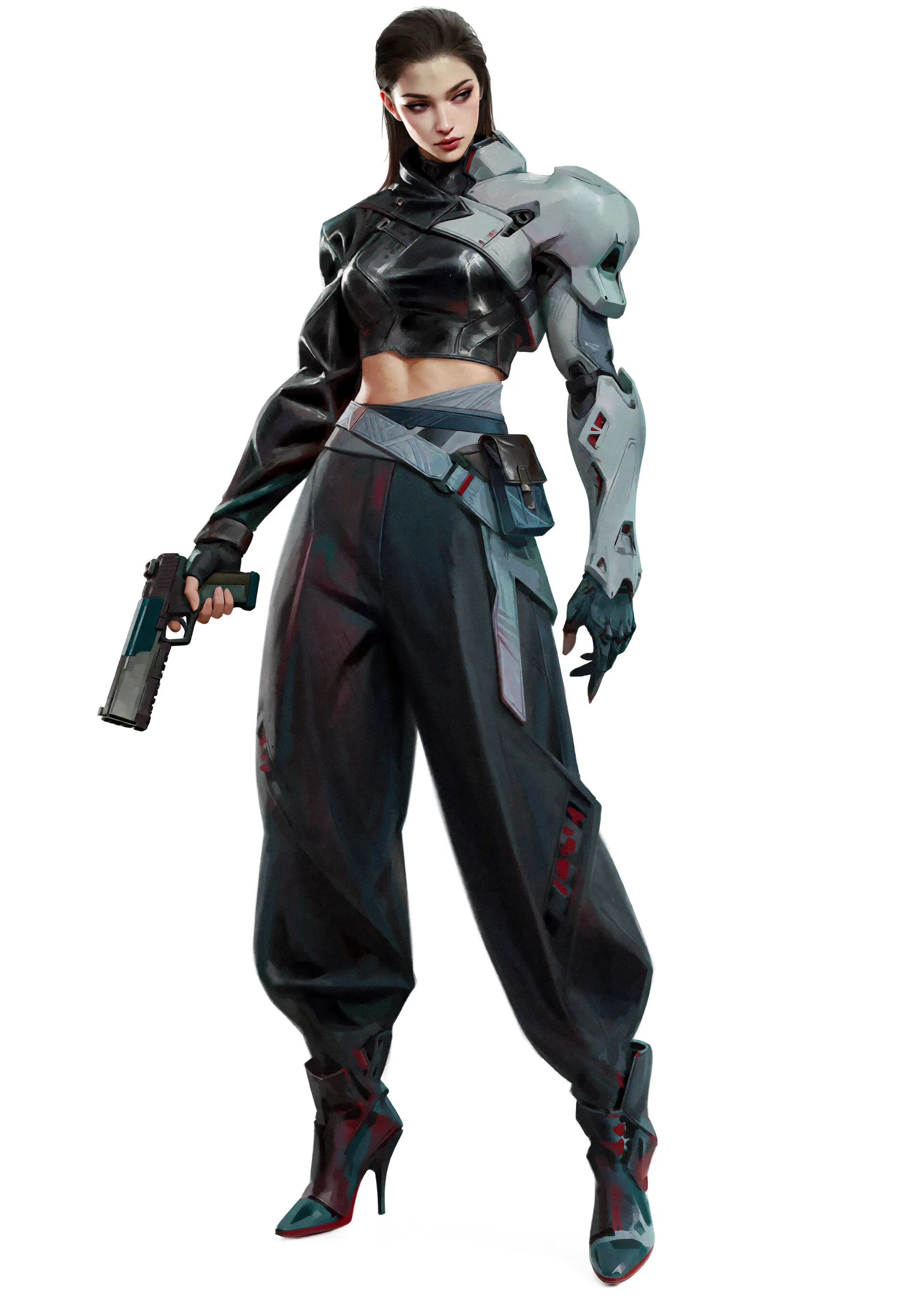 ArtStation · futuristic · cybergirl · girls with guns