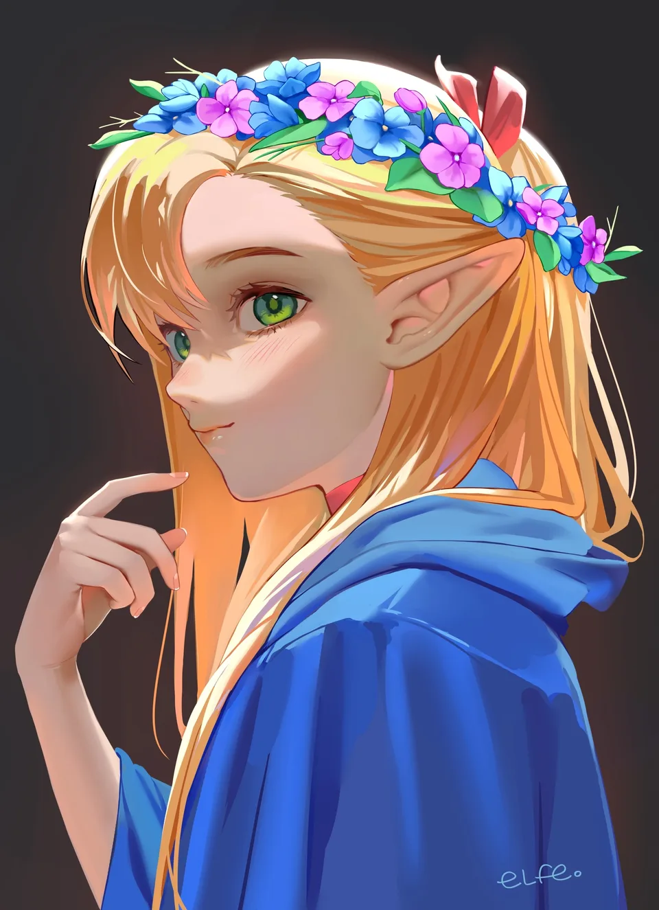 elfe art · Zelda · anime girls · green eyes