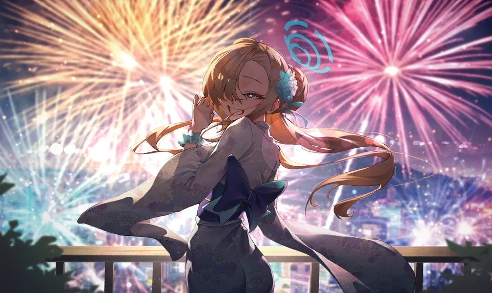 M1Z · Blue Archive · Asuna Ichinose · fireworks