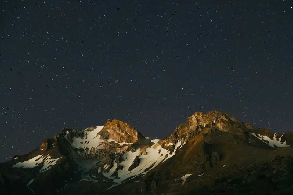 landscape · mountains · snow · stars