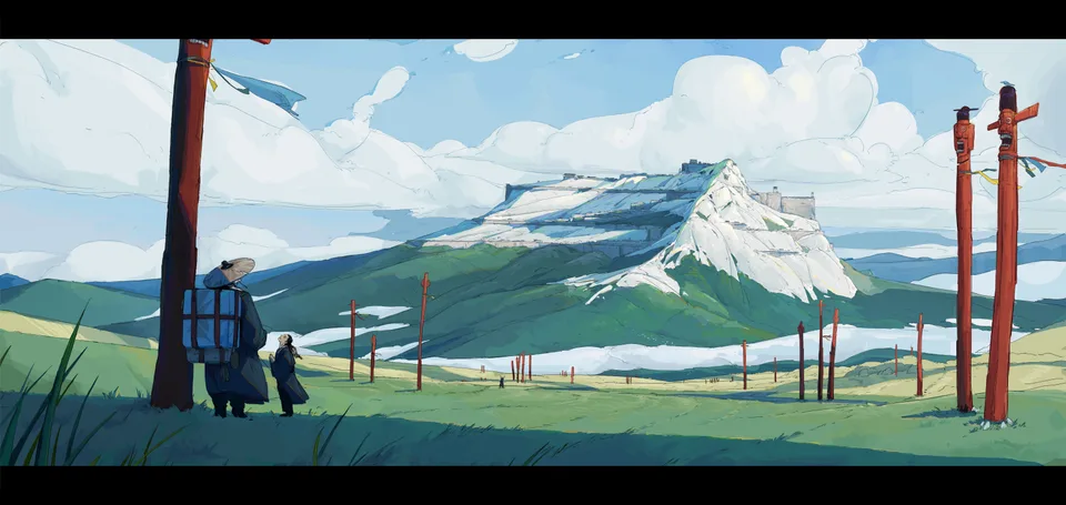 Kim Jaehyun · ArtStation · clouds · mountains