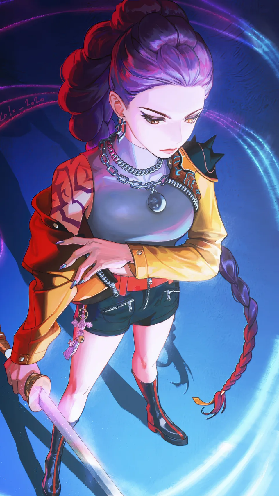 KPop Demon Hunters · Rumi (KPop Demon Hunters) · purple hair · yellow jacket