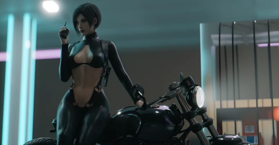 Ada Wong · walkie-talkie · skimpy clothes · latex
