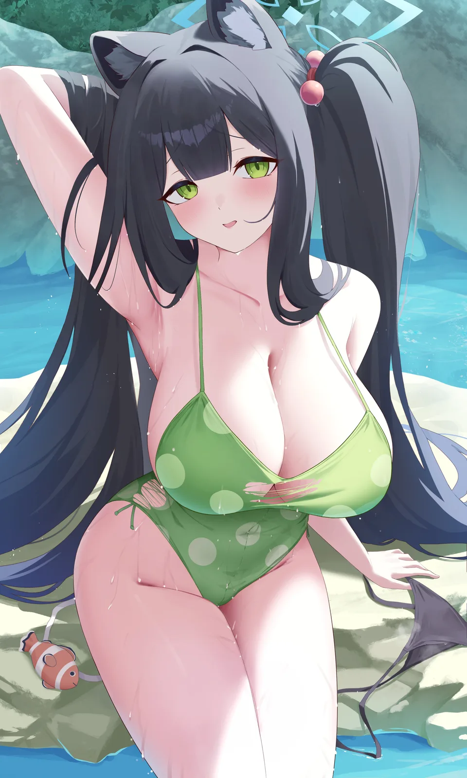 Sunohara Shun · armpits · Blue Archive · cleavage