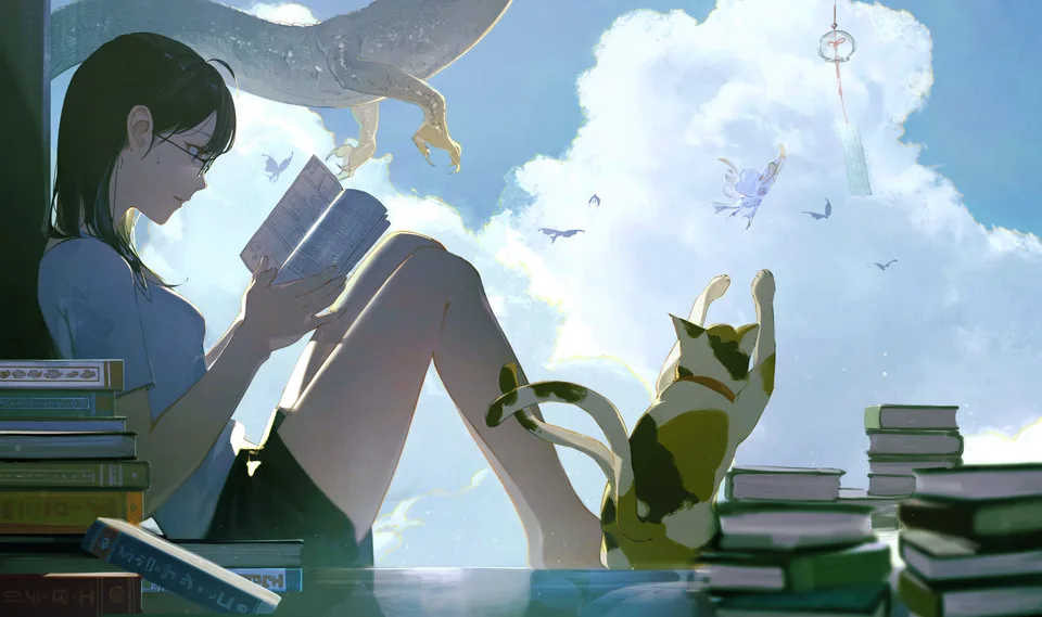 sky · cats · books · glasses