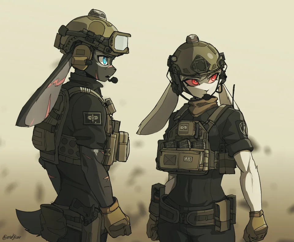 bunny girl · bunny ears · tactical gear · tactical girl