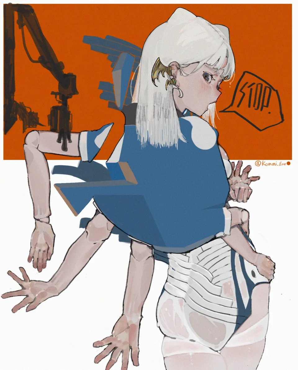 Kommi Ene · artwork · illustration · white hair