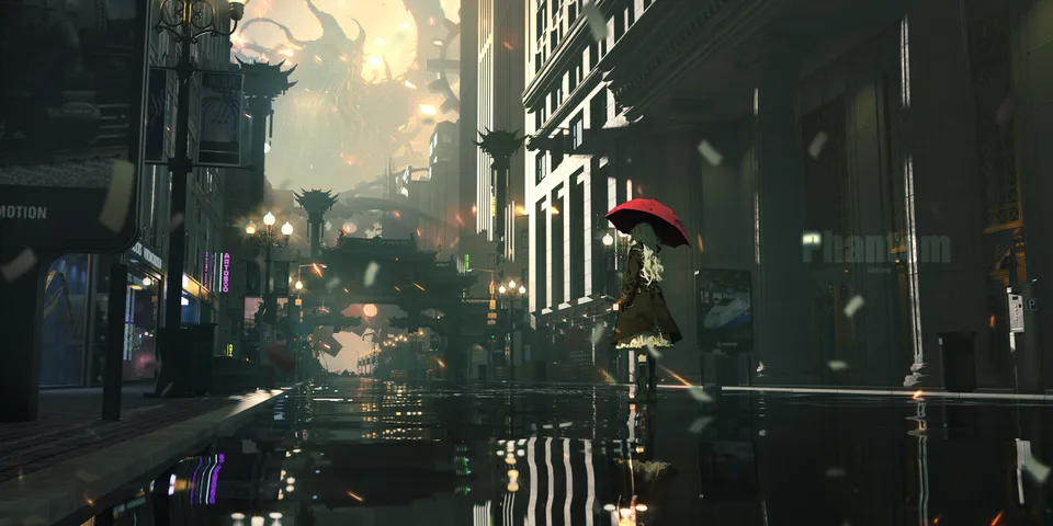 Lifeline · anime girls · city · standing