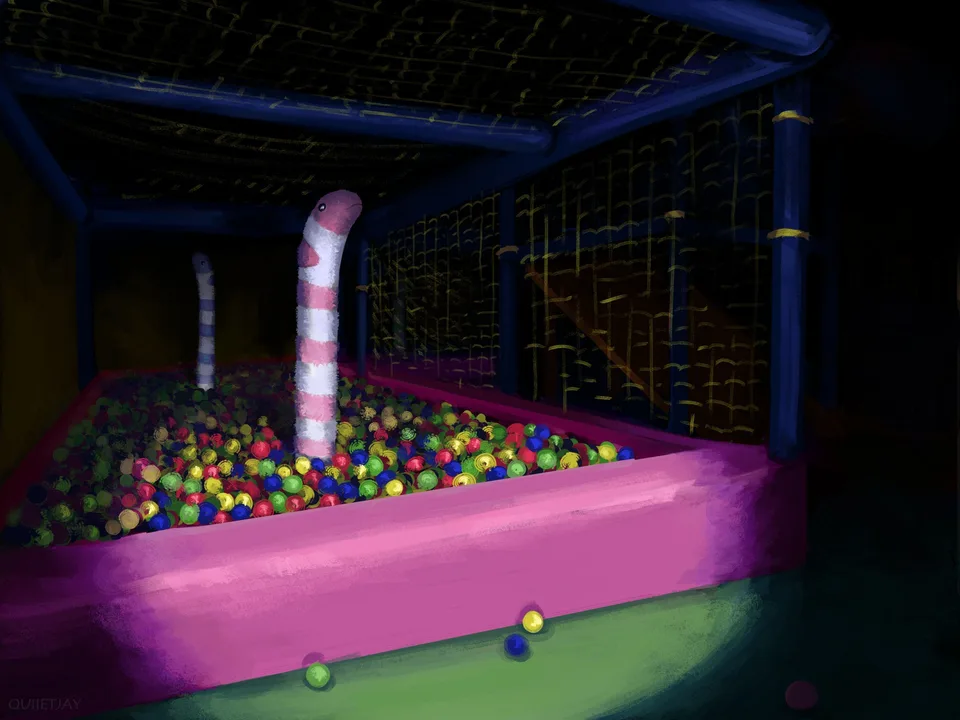 Zooliminology · liminal space · creature · ball pit