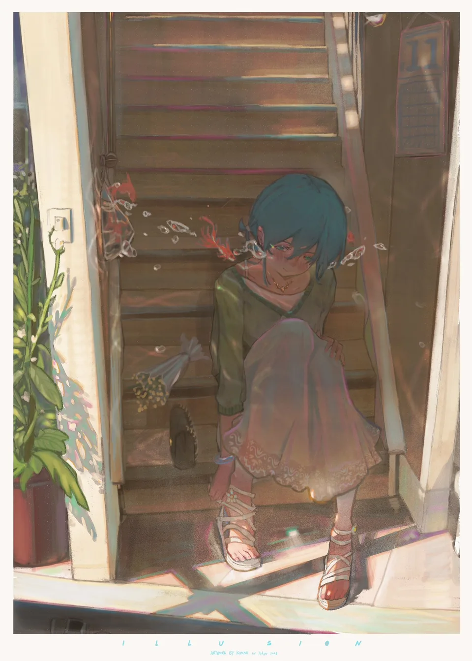 Kommi Ene · artwork · illustration · stairs