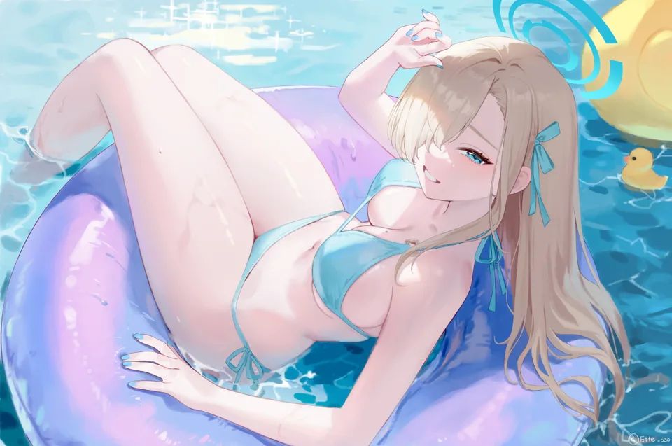 Blue Archive · blue bikini · Asuna Ichinose · long hair