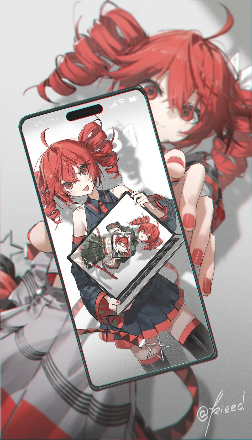 Kasane Teto · phone · -Kieed- · twintails