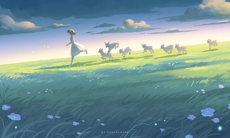 Huhv. · Pixiv · sky · clouds