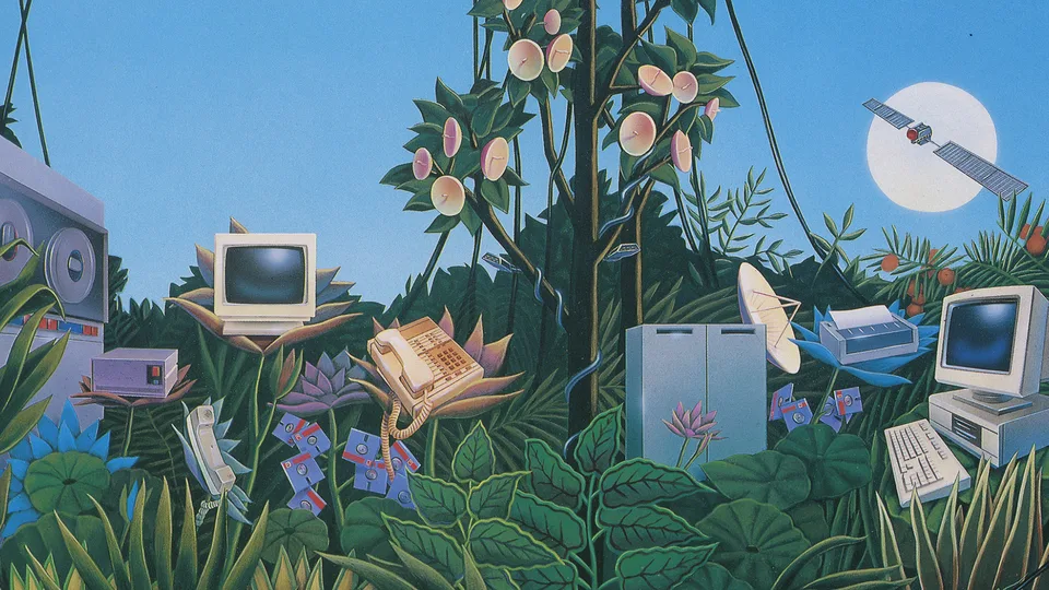 Hom & Hom · plants · computer · floppy disk