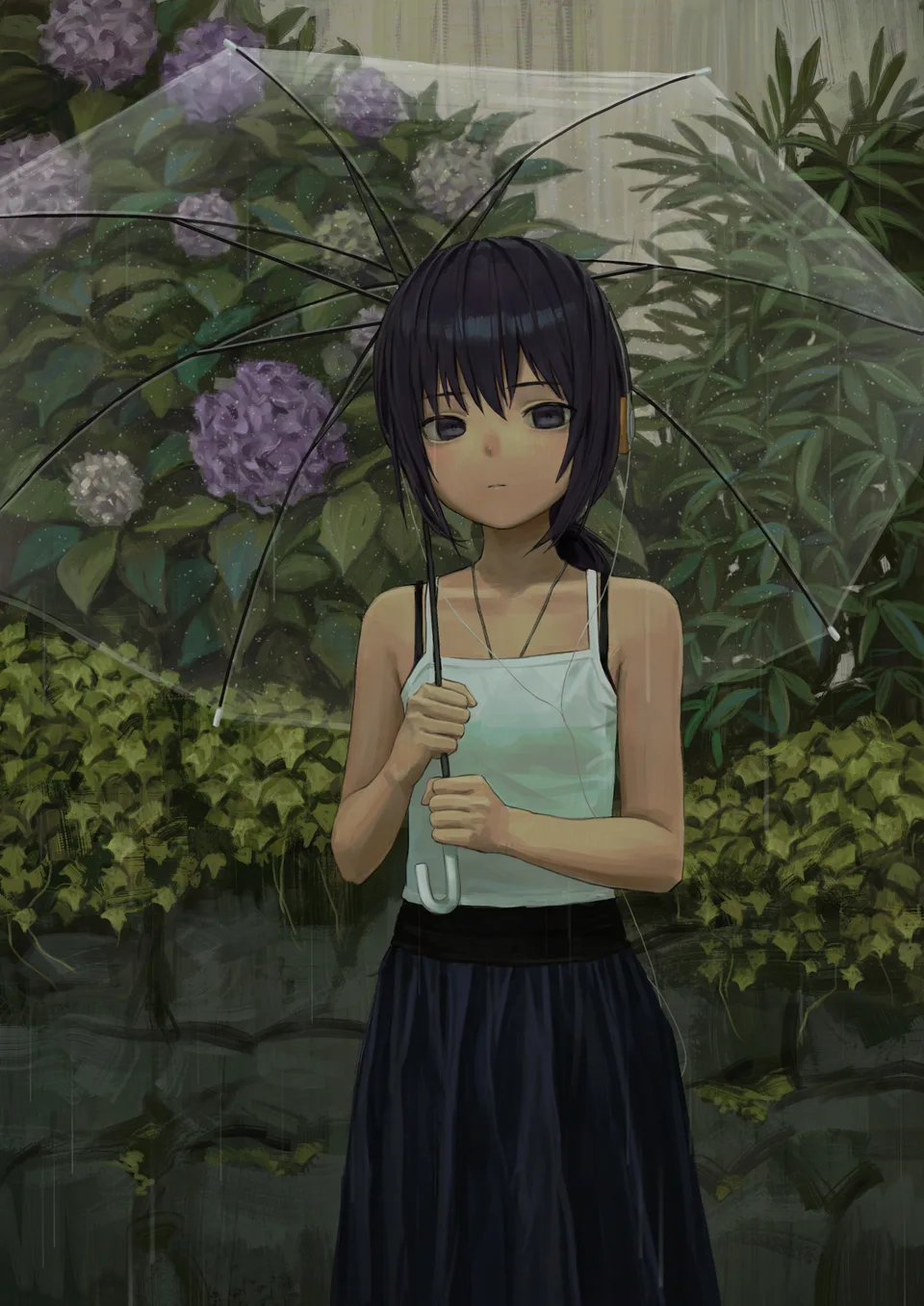 An_Yb · anime girls · plants · flowers