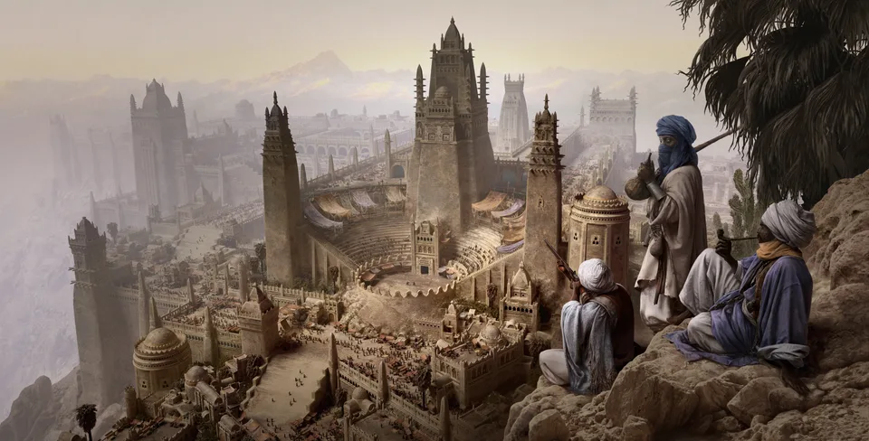 Max Bedulenko · Arabian clothes · desert · castle