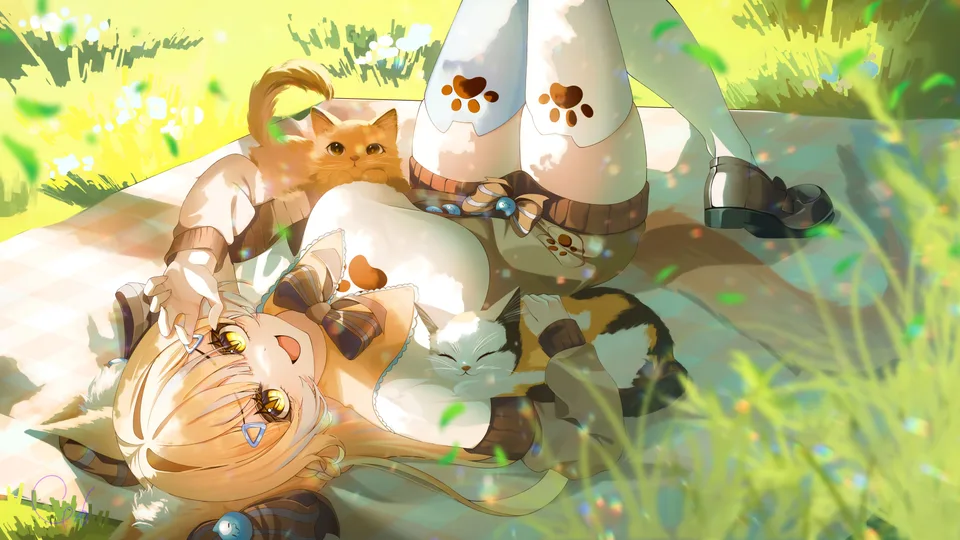 cats · yellow eyes · anime · anime girls