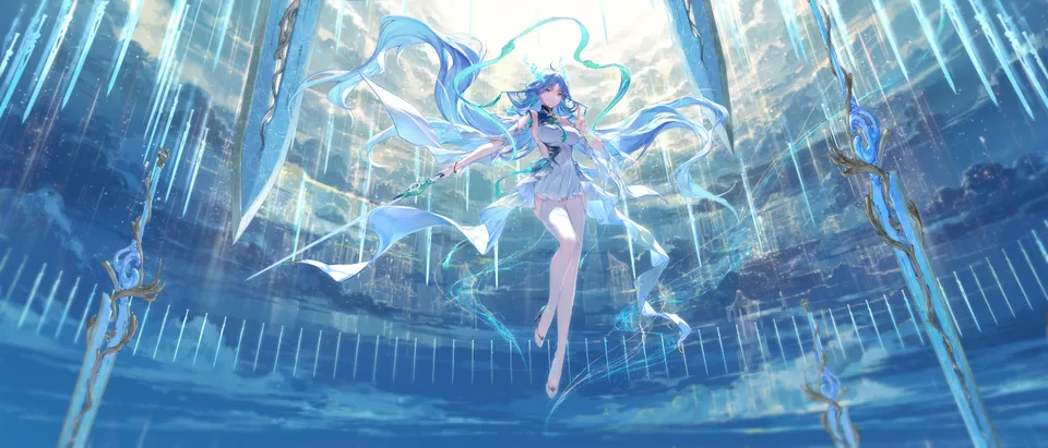 Qingxiao (Wuthering Waves) · Wuthering Waves · sword · video game girls