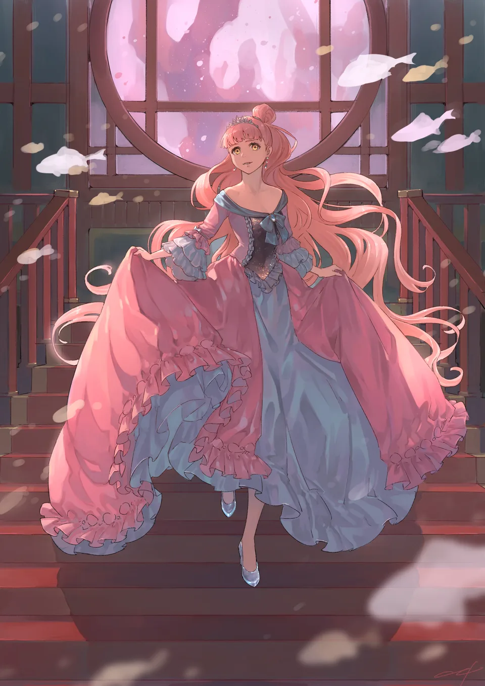 Pixiv Fantasia · women · standing · pink hair