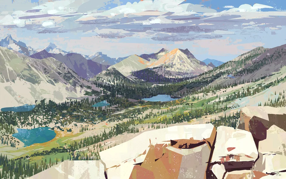 Mike McCain · mountains · trees · Sierra Nevada