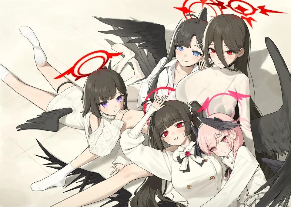 Blue Archive · Hanekawa Hasumi (Blue Archive) · Shimoe Koharu (Blue Archive) · Shizuyama Mashiro (Blue Archive)