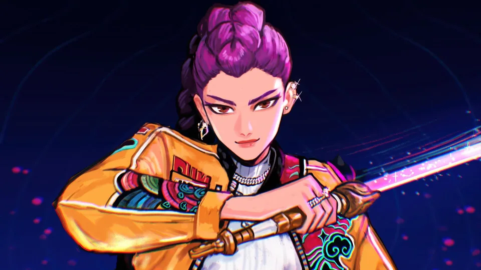 Netflix · KPop Demon Hunters · simple background · animated character