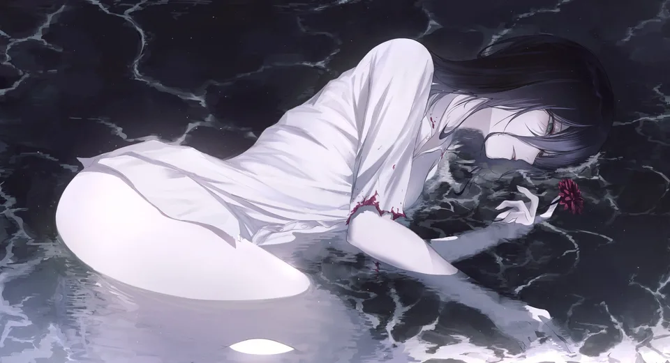 Reze (Chainsaw Man) · Chainsaw Man – The Movie · lying in water · lying down
