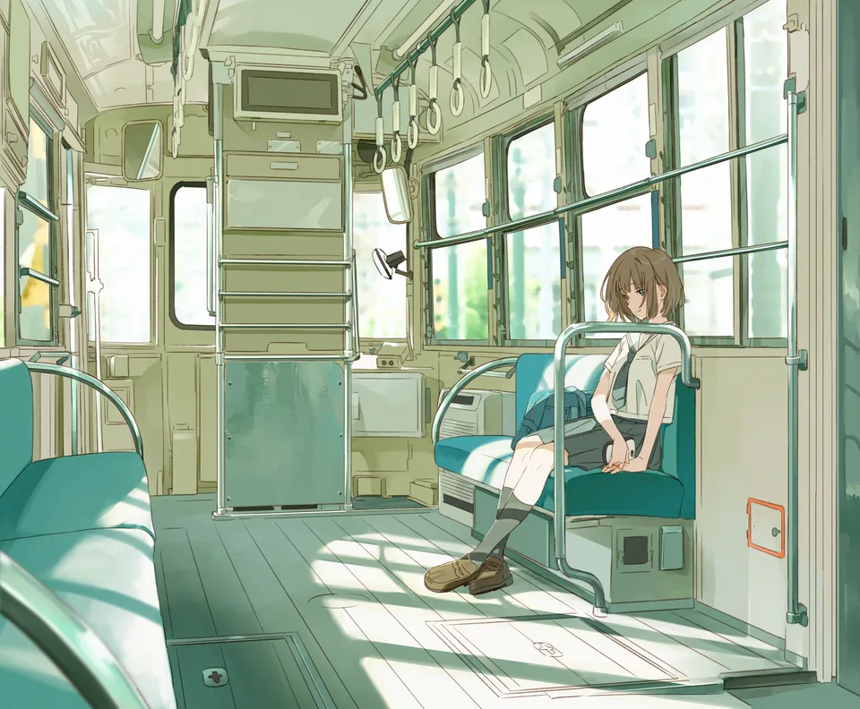 Issindotai · anime girls · plants · sitting