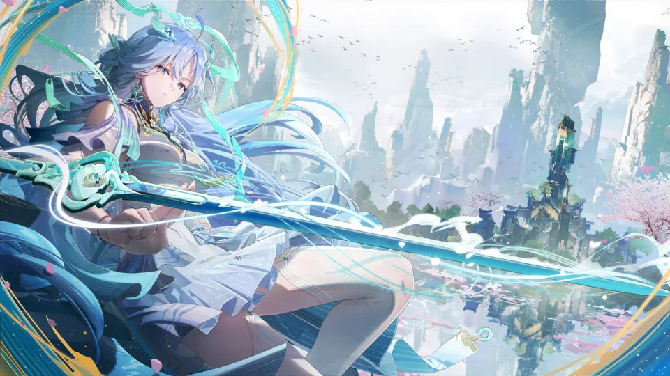 Wuthering Waves · Qingxiao (Wuthering Waves) · blue · blue hair