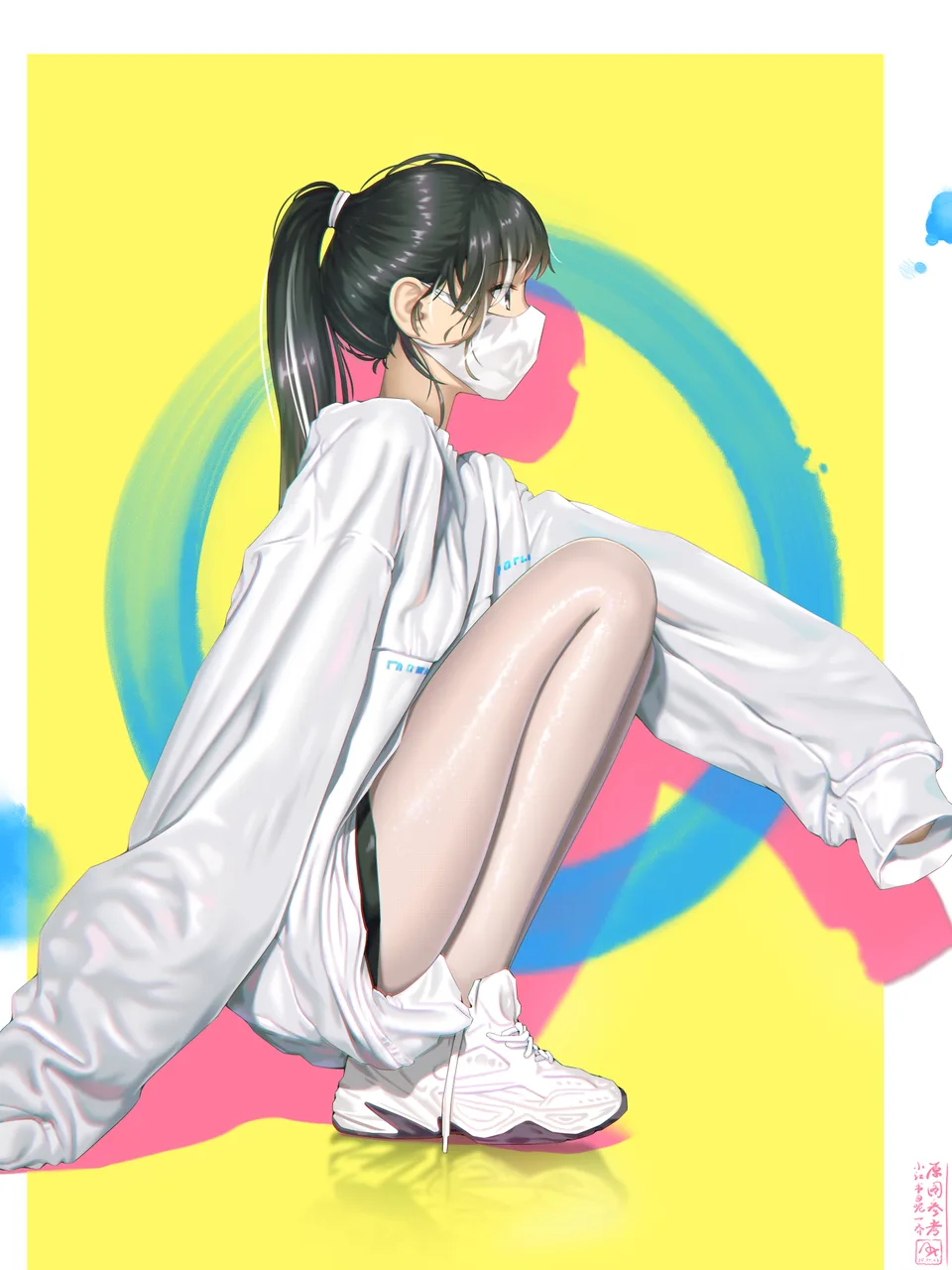 anime girls · black hair · portrait display · profile