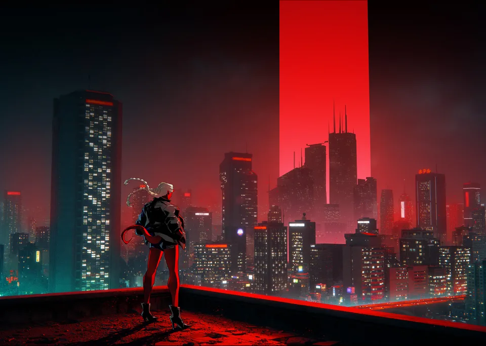 demon · city · night · landscape
