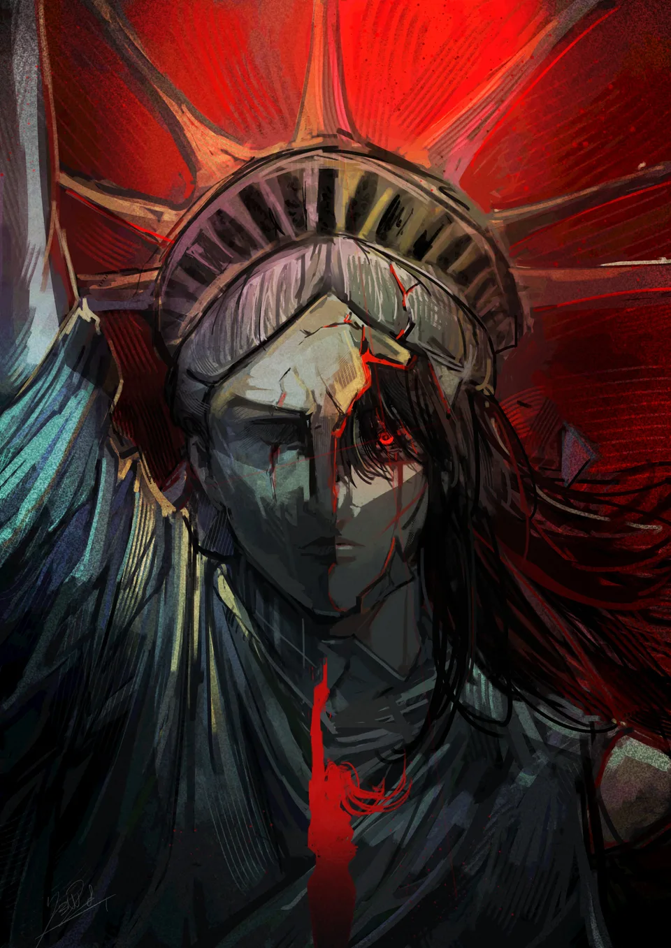 Chainsaw Man · Yoru (Chainsaw Man) · Mitaka Asa (Chainsaw Man) · Statue of Liberty