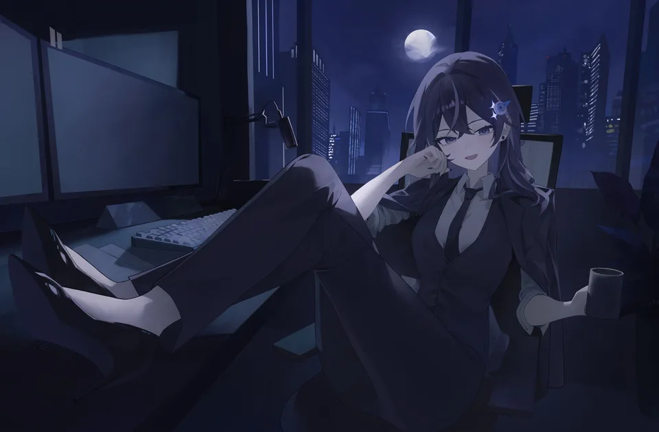 M1O 0112 · black eyes · black hair · tie