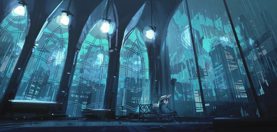 Hollow Knight · video game art · landscape · catadioptric