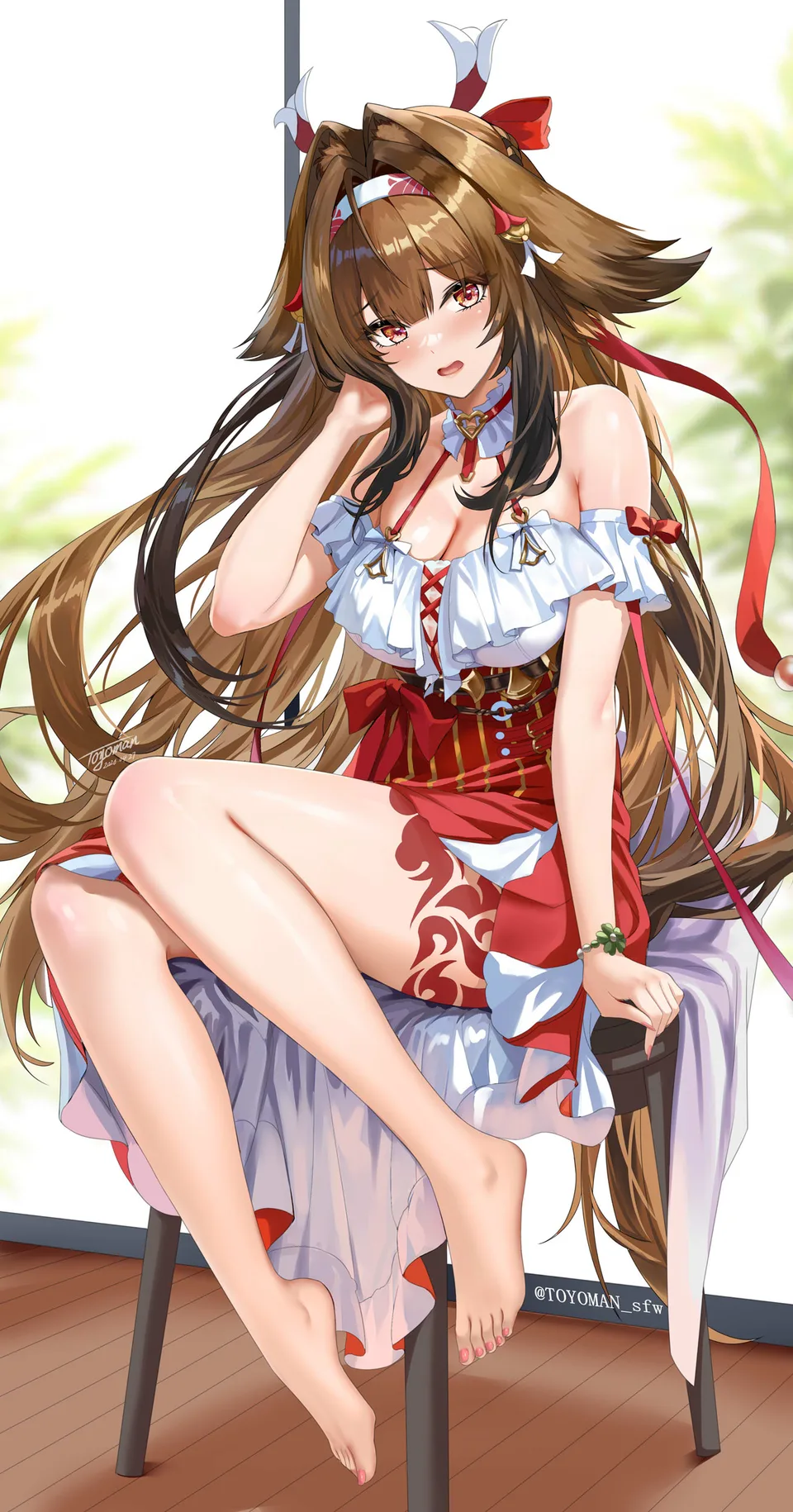 Zenless Zone Zero · Ye Shunguang (Zenless Zone Zero) · barefoot · sitting